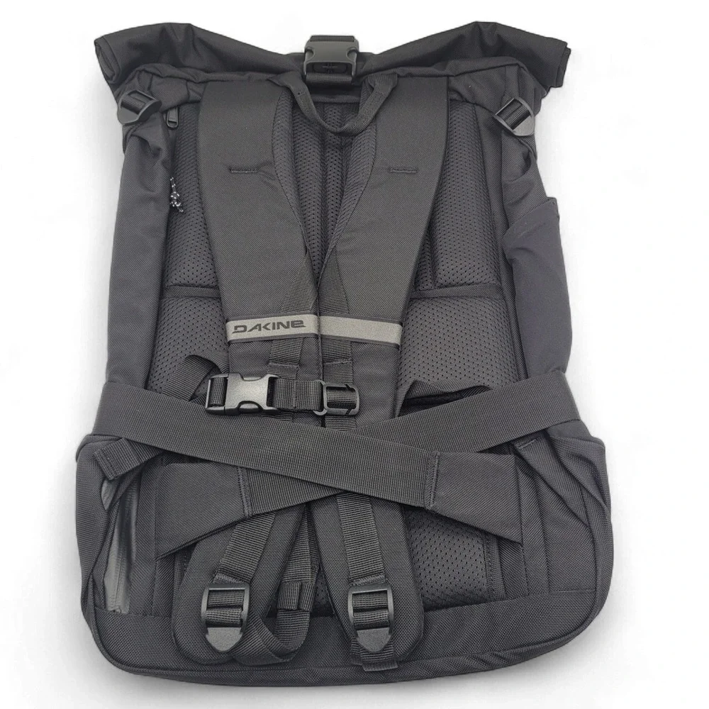DaKine 25L‎ Roll-Top Backpack – Black Ballistic Nylon – 19x13x6 Laptop Bag